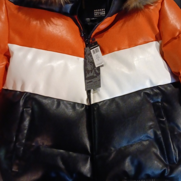 Robert Phillipe.. men's puffer coat.. size xl mens.. orange/blk/wht.. brand new! - Picture 5 of 10